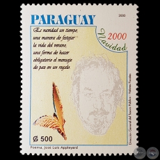 Poema de JOS LUIS APPLEYARD - SELLOS POSTALES DEL PARAGUAY AO 2.000